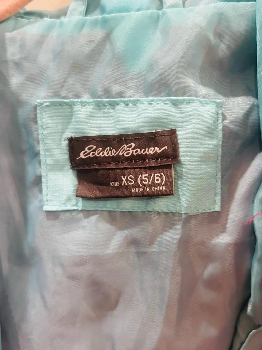 Eddie Bauer Kids Colorblock Hooded Rain Jacket - Hot Pink & Light Blue